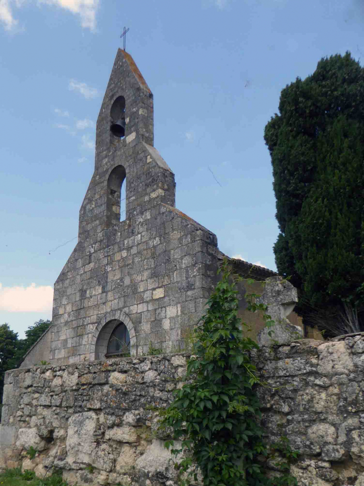 Le clocher mur de l'église - Peyrecave
