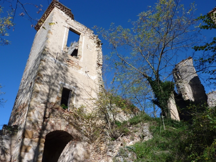 Ruines château - Tour carré - Montbrun-Bocage