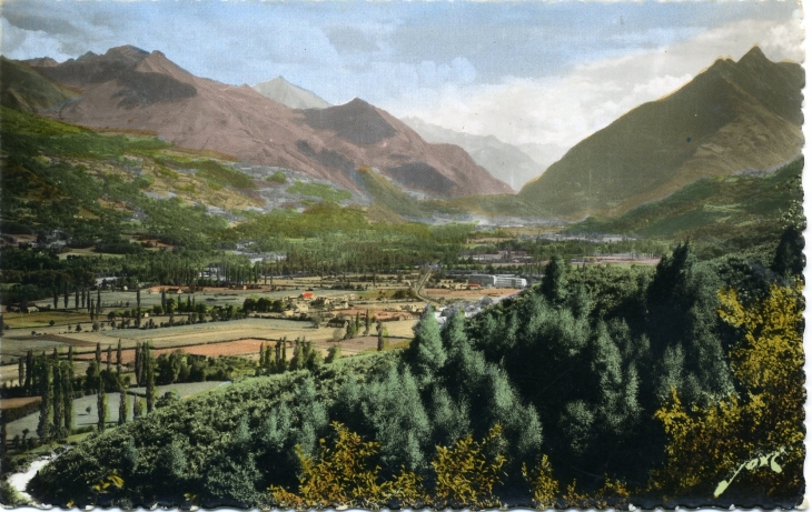 La Vallée vers Cauterets vue du Balandreau (carte postale de 1960) - Argelès-Gazost