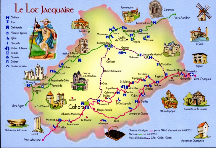Le Lot Jacquaire (carte postale de 1990). - Cahors