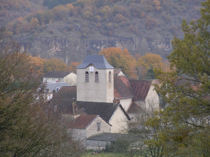 Le clocher et le village - Lanzac