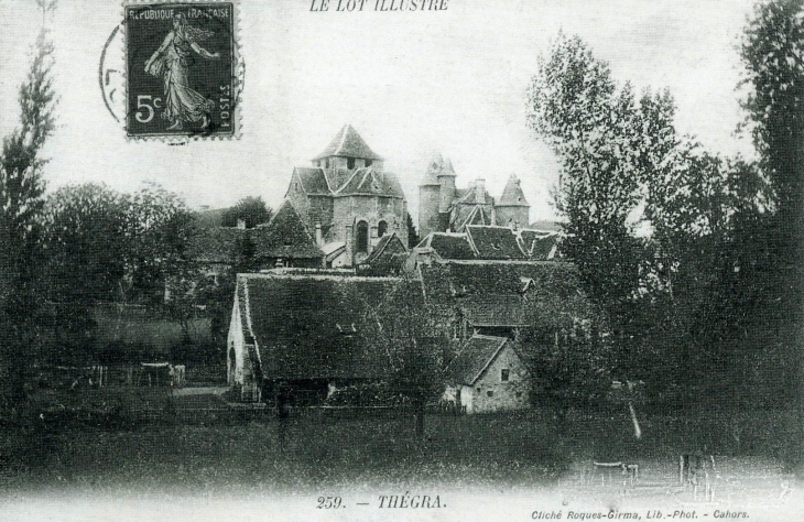 Vue sur le village (carte postale ancienne). - Thégra