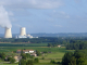 vue sur le village et la centrale nucléaire