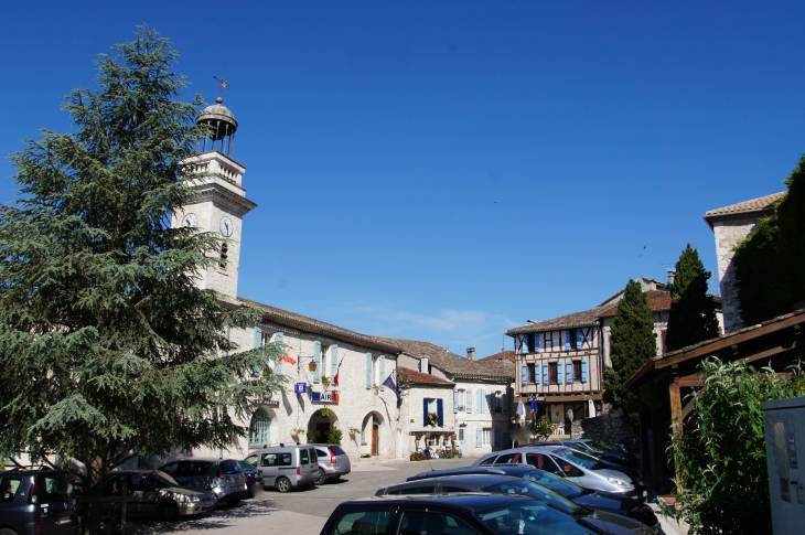 Place et Mairie,juin 2013. - Montaigu-de-Quercy