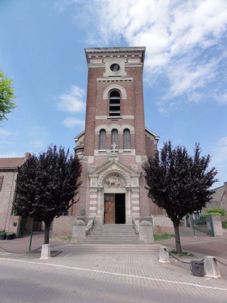 Aulnoy-lez-Valenciennes (59300) église Saint-Martin 91925) avec portail plus vieux
