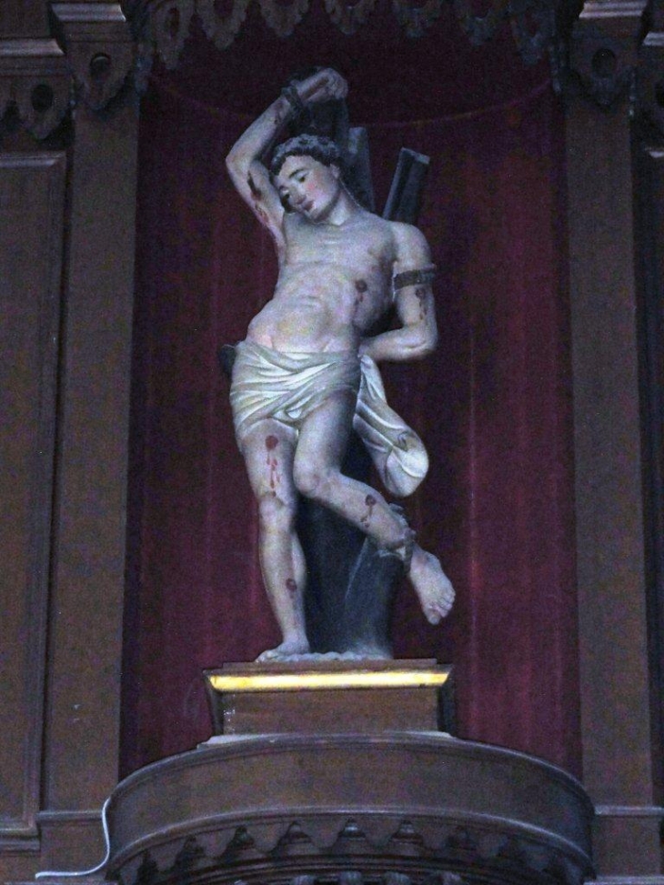 Bousies (59222) église Eglise Saint-Rémi, statue Saint Sébastien