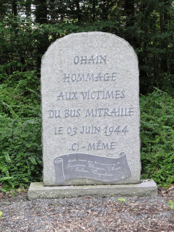 Ohain (59132) mémorial car mitraillé, 1944