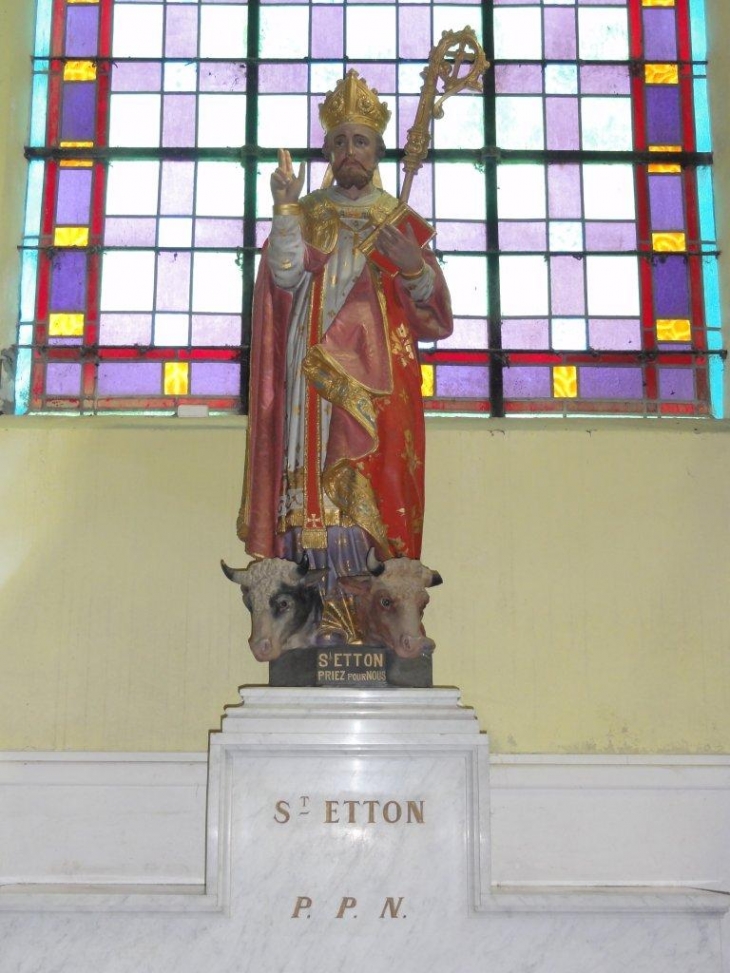 Prisches (59550) église Saint-Nicolas, statue de St.Etton