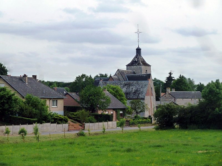Vue sur le village et l'église - Saint-Aubin