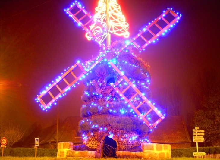 Le rond point du moulin - Noël 2008 - Templeuve