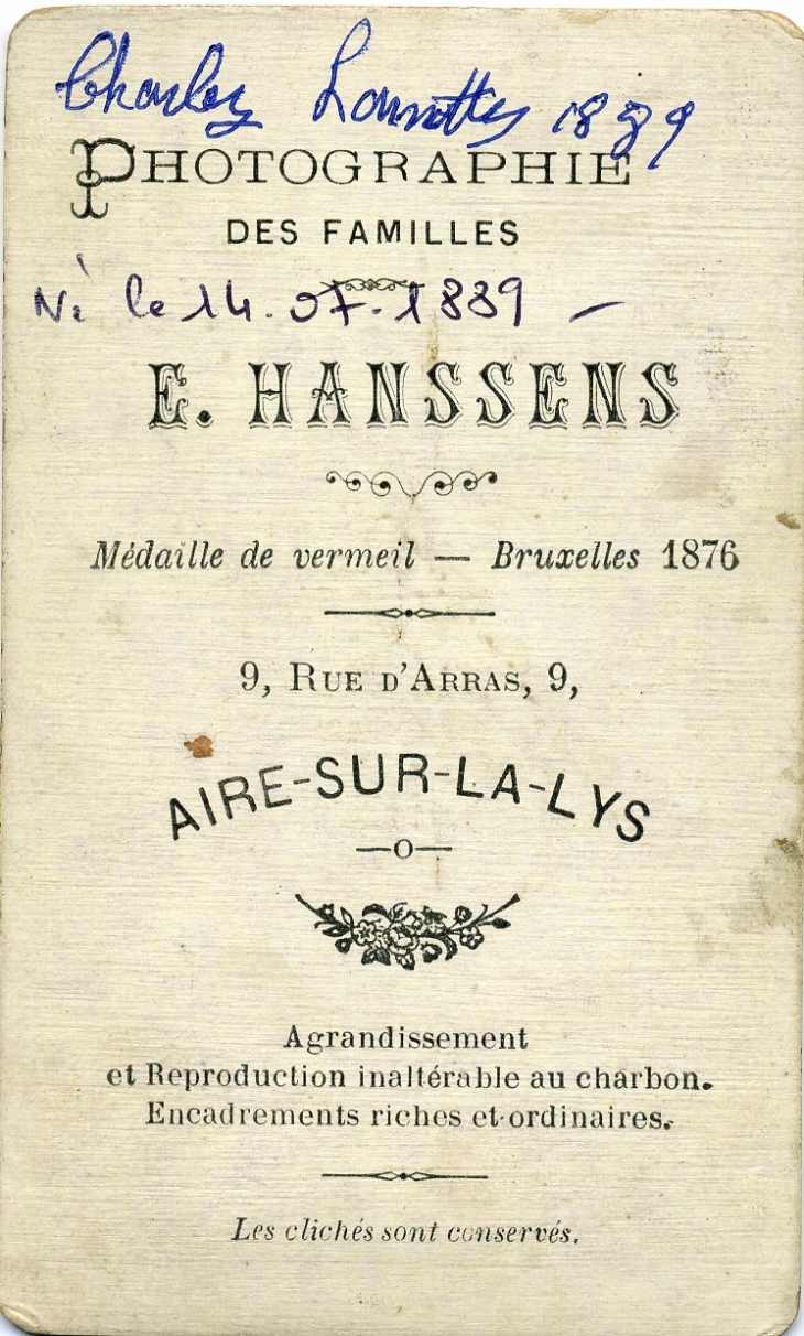 Carte Publicitaire de 1889 - Aire-sur-la-Lys