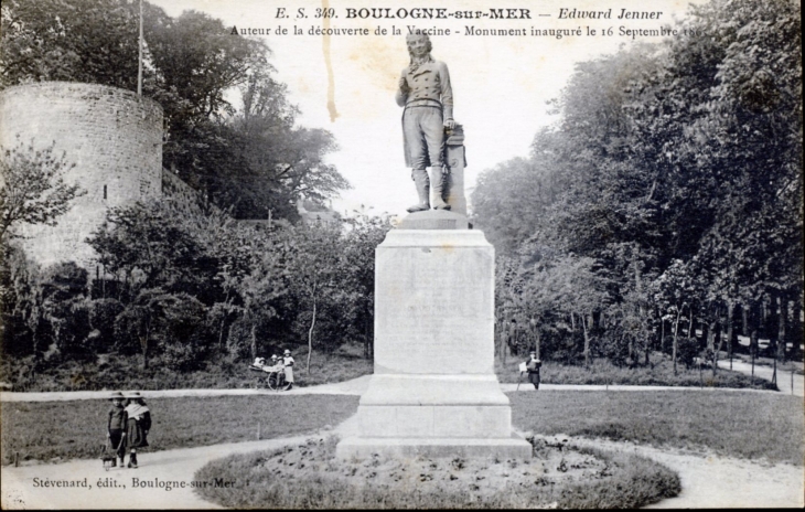 Edwar Jenner - Auteur de la Découverte de la Vaccine - Monument inauguré le 16 septembre 1865 (carte postale ancienne). - Boulogne-sur-Mer