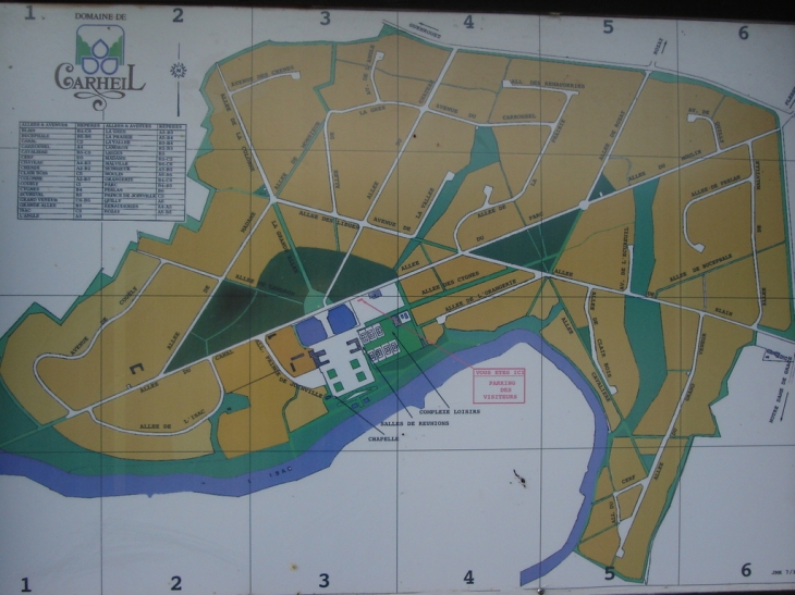 Plan du domaine de Carheil - Plessé