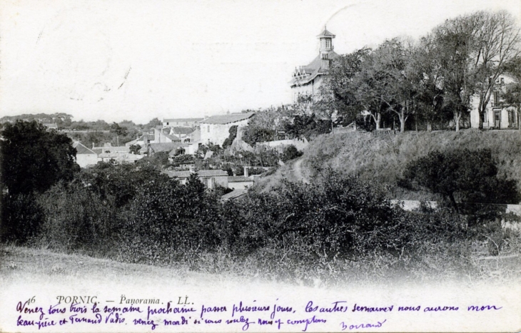 Panorama, vers 1903 (carte postale ancienne). - Pornic