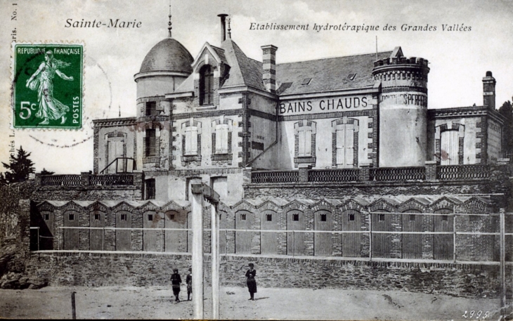 Sainte Marie - Etablissement hydrotérapique des Grandes Vallées, vers 1908 (carte postale ancienne). - Pornic