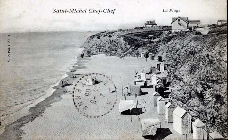 La Plage, vers 1905 (carte postale ancienne). - Saint-Michel-Chef-Chef
