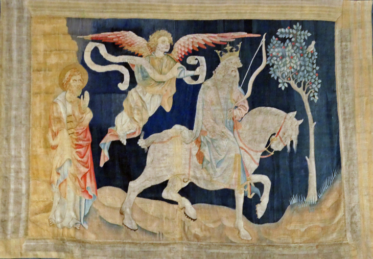 La tenture de l'Apocalypse : Les 7 sceaux : le 1er sceau le vainqueur au chaval blanc - Angers