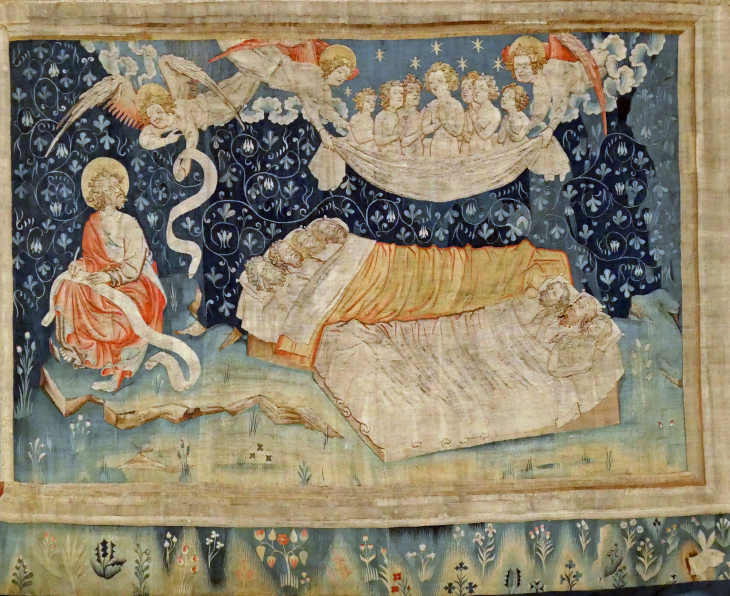 La tenture de l'Apocalypse : Les 3 anges  le sommeil des justes - Angers