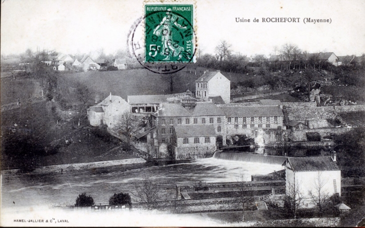Usine de Rochefort, vers 1910 (carte postale ancienne). - Andouillé
