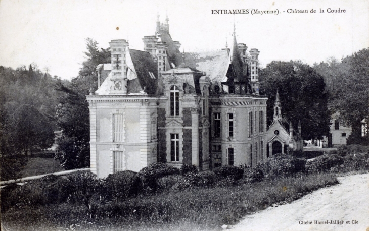 Château de la Coudre, vers 1911 (carte postale ancienne). - Entrammes