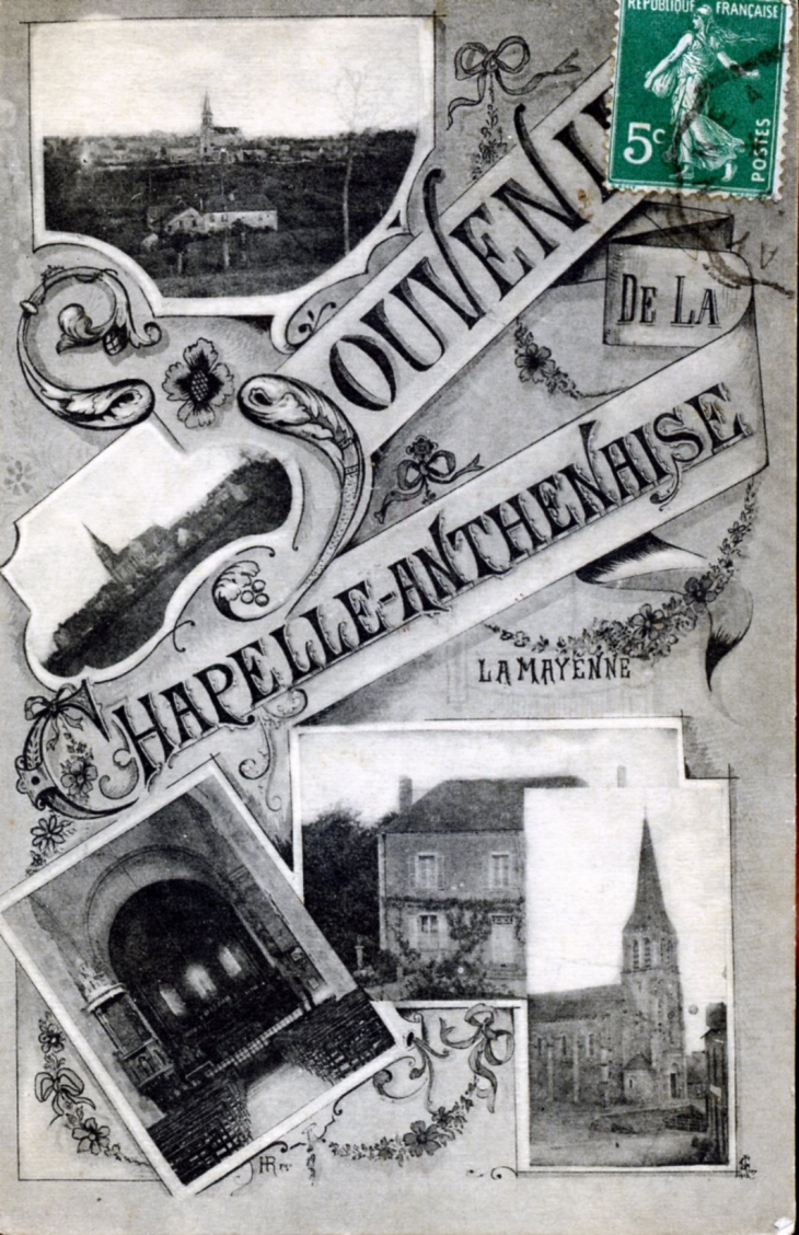 Souvenir, vers 1905 (carte postale ancienne). - La Chapelle-Anthenaise