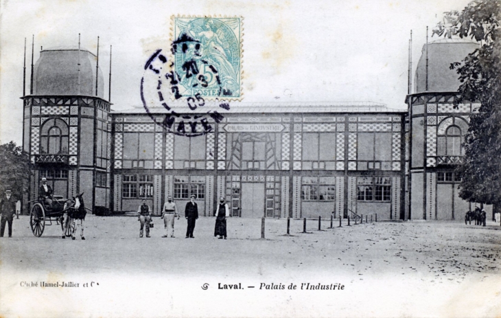 Palais de l'Industrie, vers 1905 (carte postale ancienne). - Laval