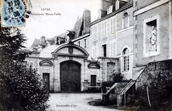 Pensionnat Haute-Follis, vers 1905 (carte postale ancienne) - Laval