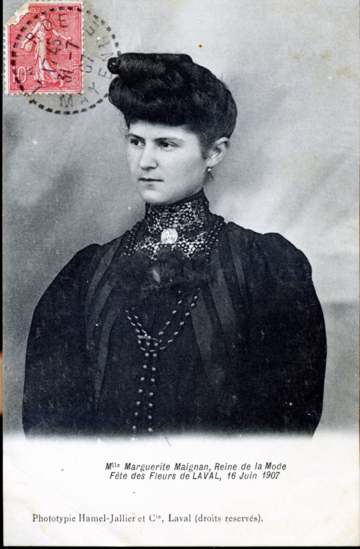 Reine de la Mode - Fête des Fleurs de Laval, 16 juin 1907 (carte postale ancienne).