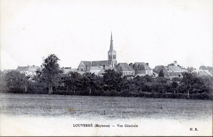 Vue générale, vers 1914 (carte postale ancienne). - Louverné