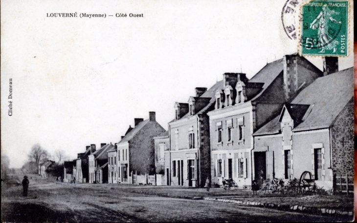 Côté Ouest , vers 1911 (cartepostale ancienne). - Louverné
