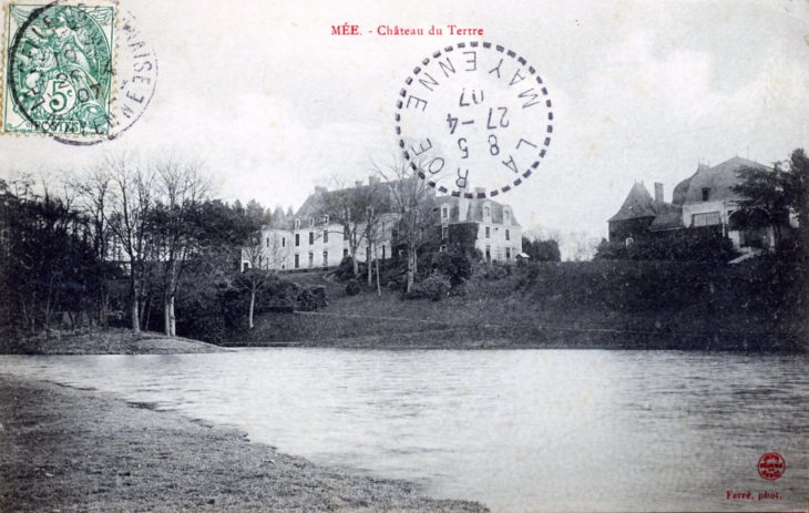 Château du Tertre, vers 1907 (carte postale ancienne). - Mée