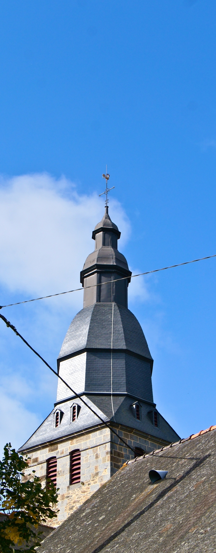 Le clocher de l'église Saint-Pierre. - Oisseau