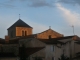 coucher de soleil sur église de Velluire