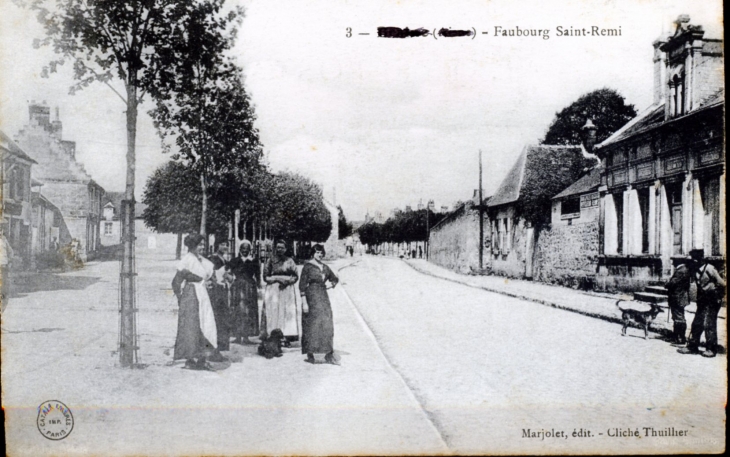 Faubourg Saint Rémi, vers 1915 (carte postale ancienne). - Braine