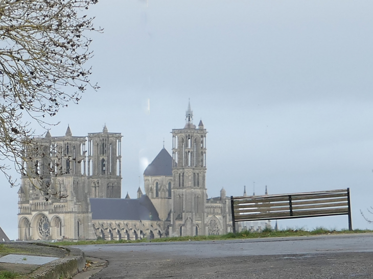Grimpettte vers la cuve Saint Vincent : vue sur la cathédrale - Laon