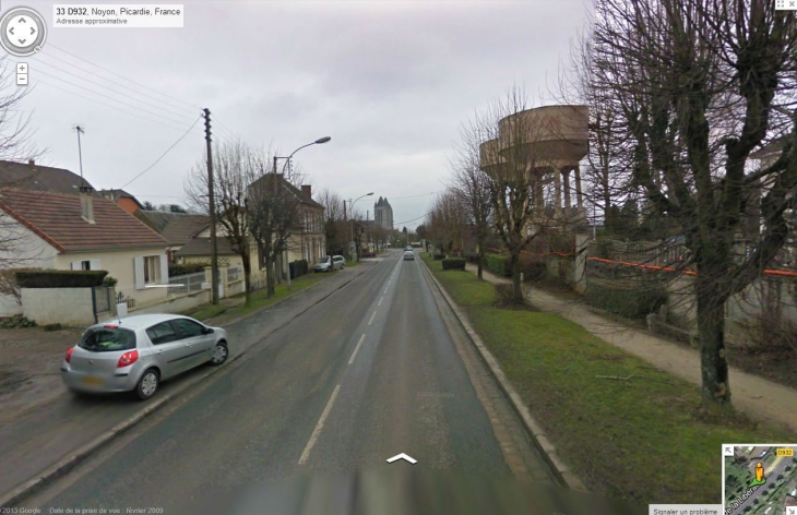 Avenue de la libération aujourd'hui (Google maps) - Noyon