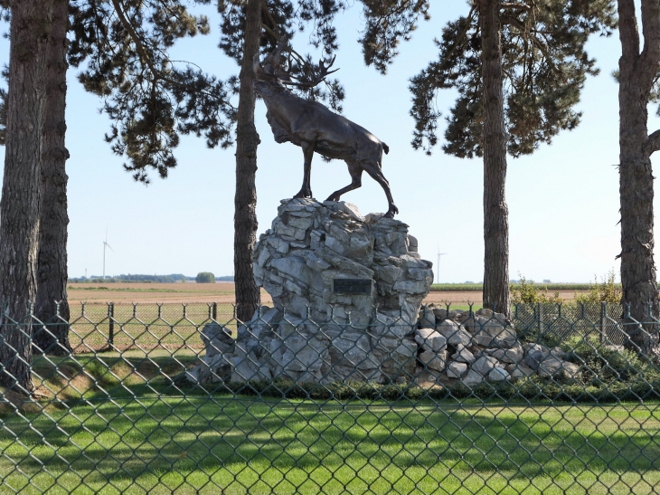 Le caribou monument en hommage aux soldats terre-neuviens qui ont défendu l'endroit en Octobre 1916 - Gueudecourt