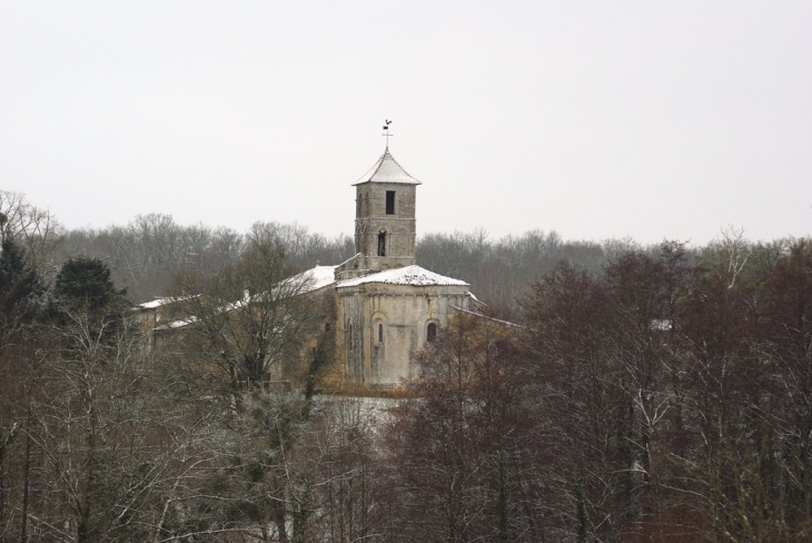 Eglise sous la neige - Saint-Bris-des-Bois