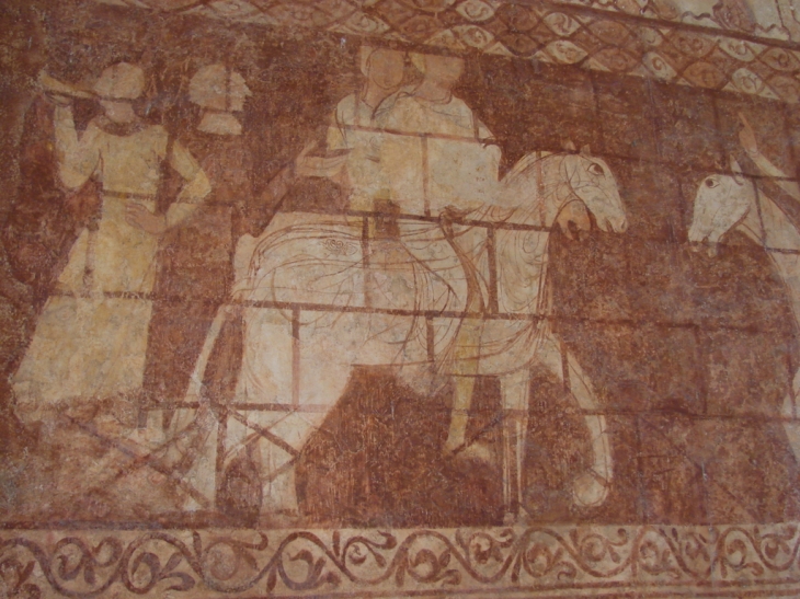 Scène de croisade peinte sur un mur - Cressac-Saint-Genis