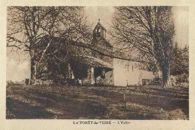 Carte postale datant de 1936 - La Forêt-de-Tessé