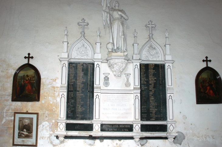 Commemoration-des-morts-pour-la-france-dans l'église  - Azay-sur-Thouet