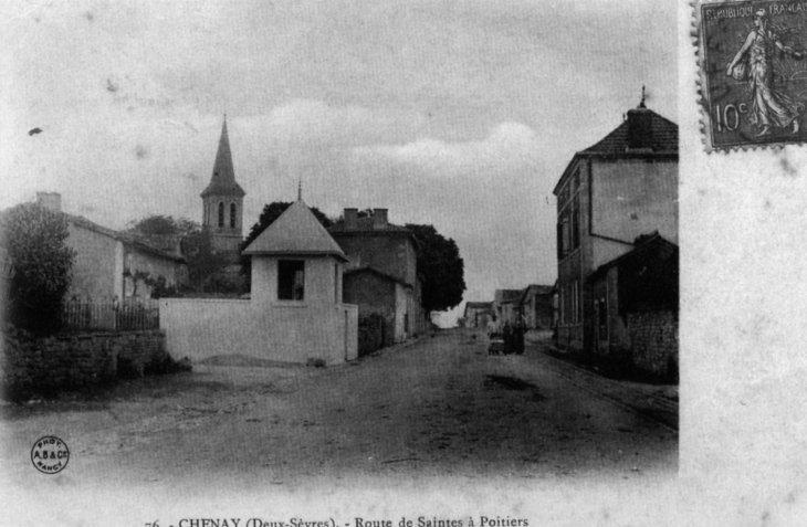 Route de Saintes à Poitiers, vers 1914 (carte postale ancienne) - Chenay