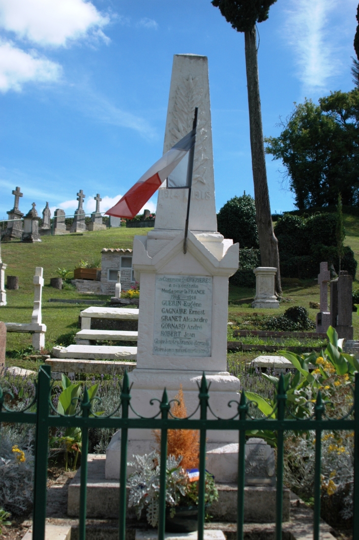 Monument aux Morts pour le France  - Crézières