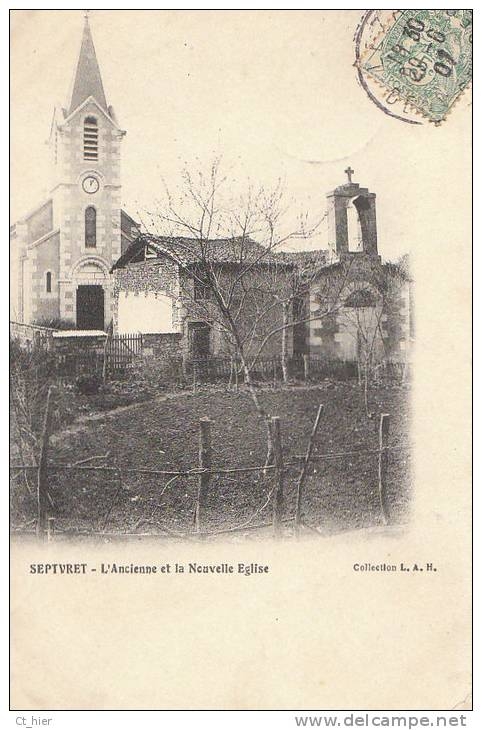 Ancienne et nouvelle église  carte postale ancienne - Sepvret