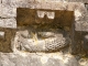 Détail : sculpture du dessous de la corniche du portail de l'église Saint Martin.