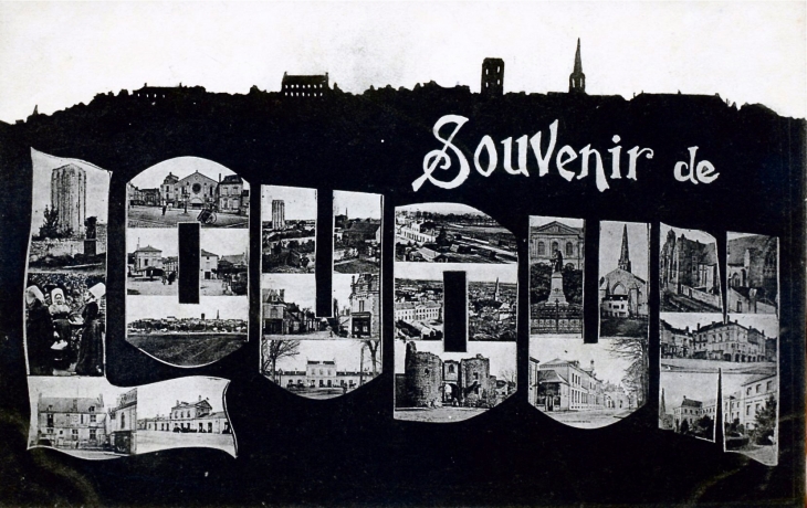 Souvenir de Loudun, vers 1910 (carte postale ancienne).