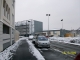 Le rond point du boulevard Marat sous la neige.