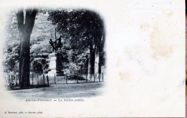 Le Jardin Public, vers 1910 (carte postale ancienne). - Aix-en-Provence