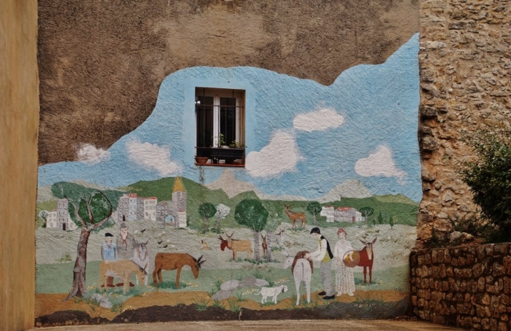 Le Village ( Peinture Murale ) - La Roquebrussanne
