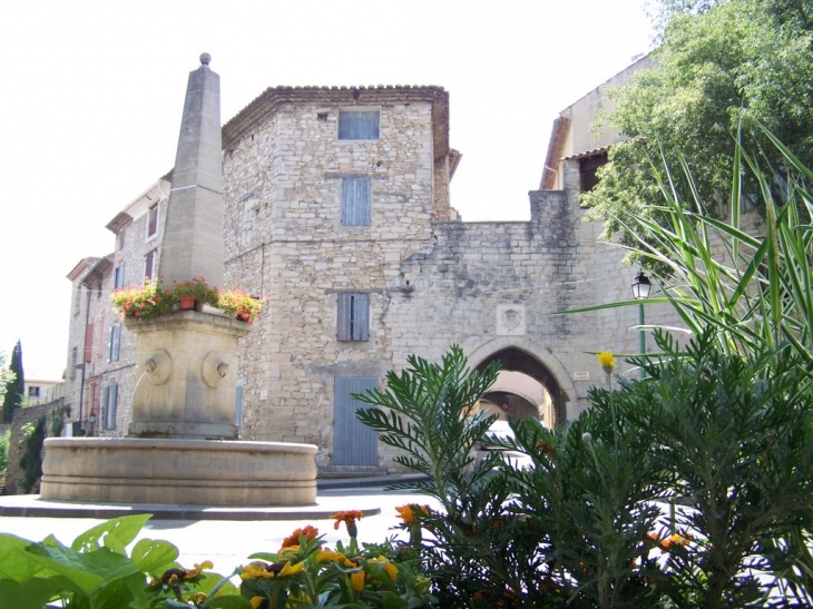 Portail de Rieux et fontaine - Caromb